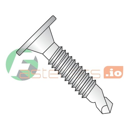 Newport Fasteners Self-Drilling Screw, #10-24 x 1-1/4 in, Plain 410 Stainless Steel Wafer Head Phillips Drive 421343